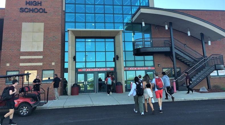 Pictured are students entering Lakota West High School in West Chester Twp. FILE