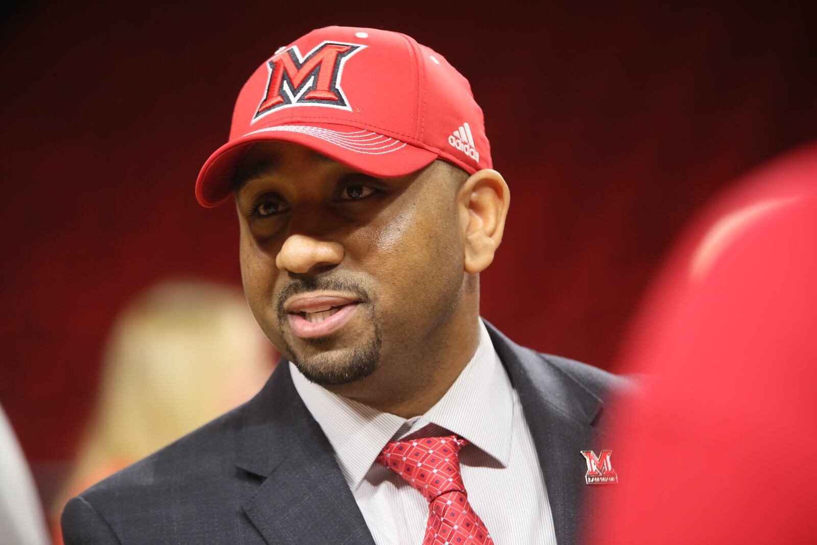 Jack Owens was introduced Thursday as the new men’s basketball coach at Miami University. GREG LYNCH/STAFF