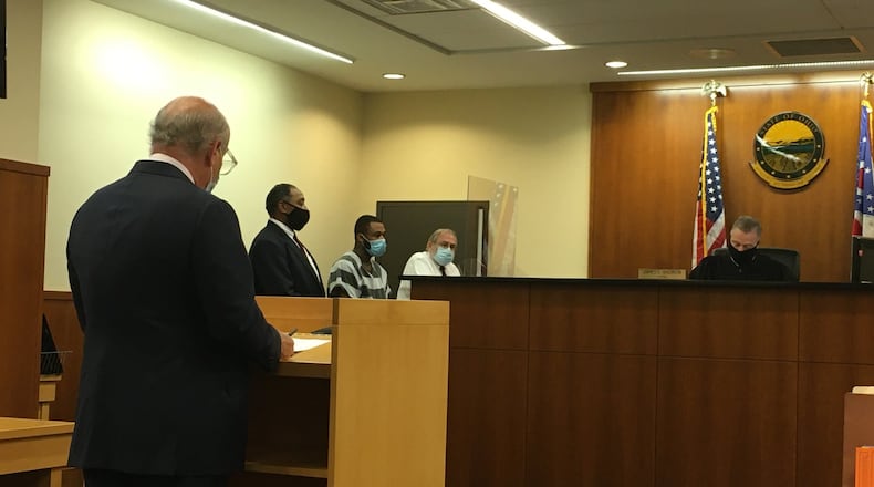 Dhameer Scott was in Middletown Municipal Court on Friday where the charge against him in the shooting death of John Booker on May 11 was changed to complicity to murder. Bond of Scott was lowered from $500,000 to $100,000. LAUREN PACK/STAFF