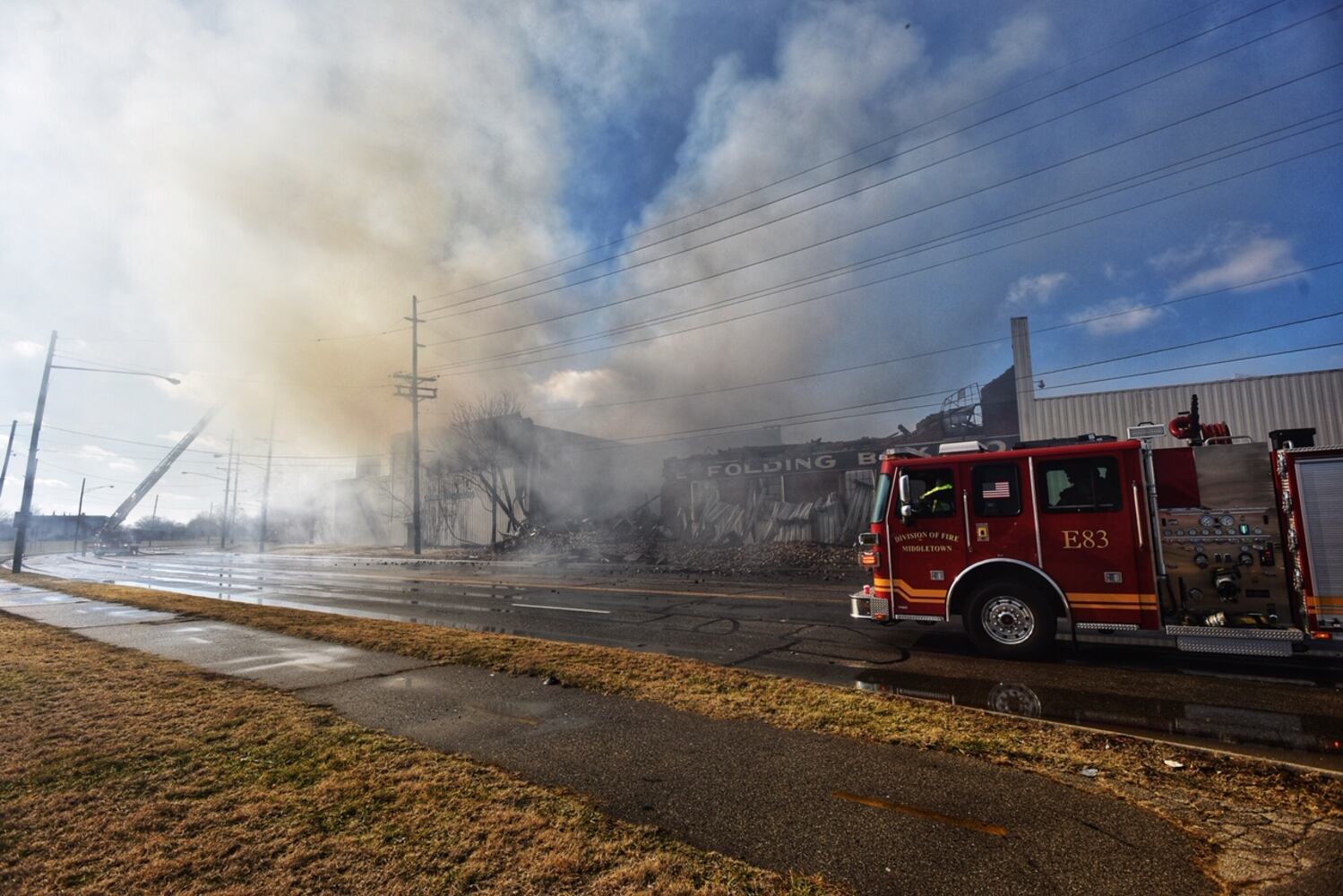 PHOTOS: Large fire at old Middletown Paperboard building on New Year’s Day