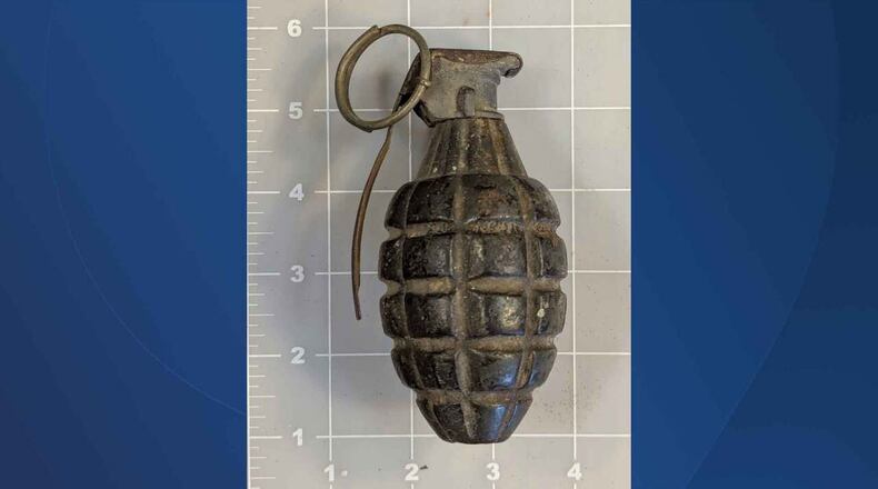 The Butler County bomb squad was called after a World War-era grenade was discovered in Lebanon. PHOTO BY BUTLER COUNTY SHERIFF'S OFFICE