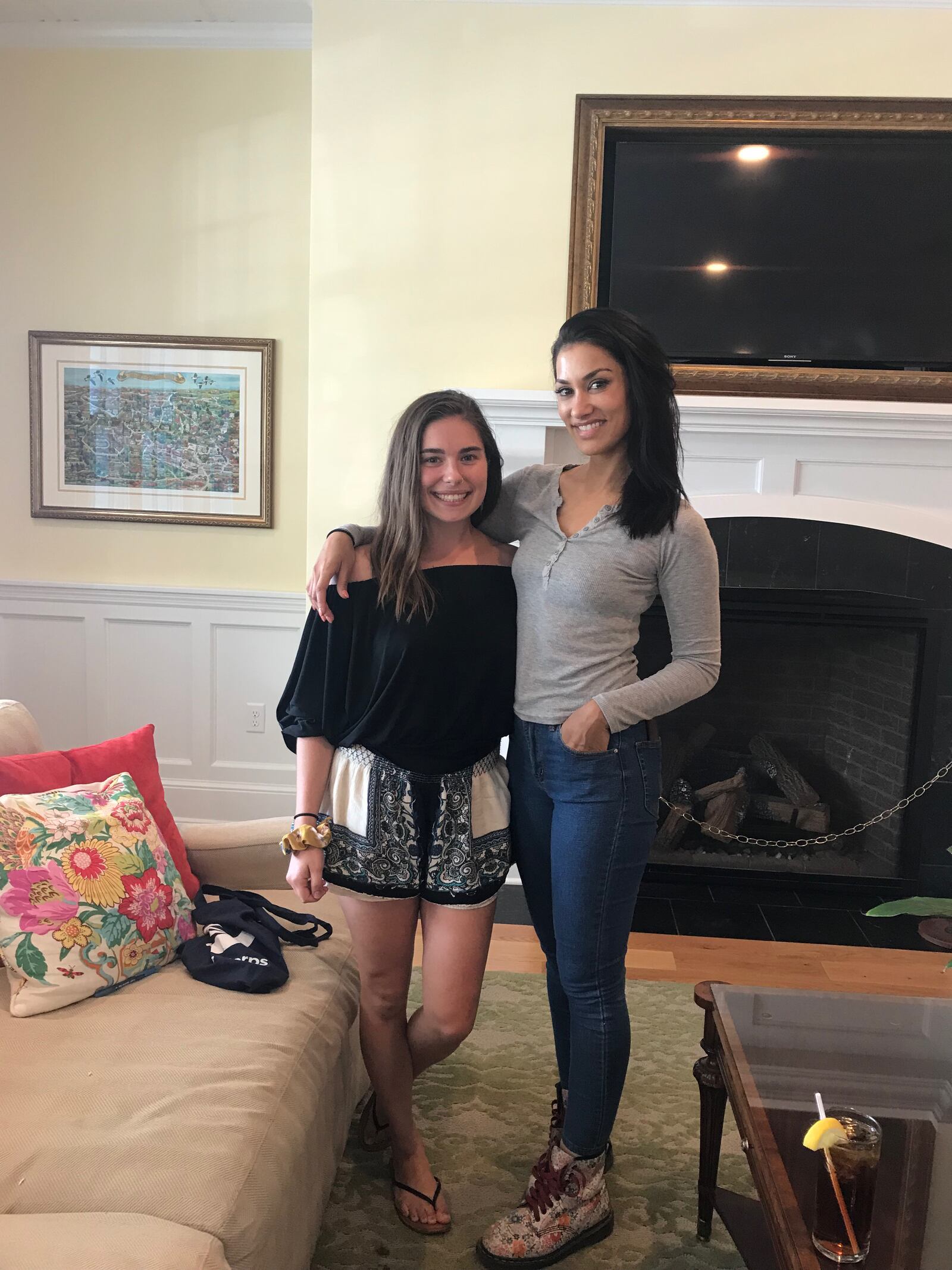 Dayton.com reporter Sarah Franks with "Star Wars," "True Blood" and "Blindspotting" actress Janina Gavankar on Thursday, July 19, at the Mills Park Hotel in Yellow Springs. Gavankar was in town for a special screening of "Blindspotting" hosted by her friend Dave Chappelle at the Little Art Theatre in Yellow Springs. CONTRIBUTED