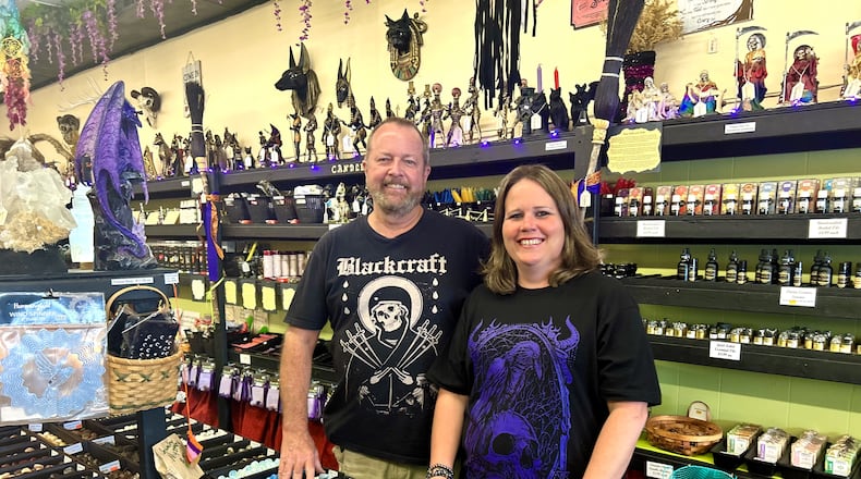 Megan Snyder, general manager of Posh Pagan and Coexist, with Marty Snyder, the owner and her father. TAYLOR STUMBAUGH/STAFF