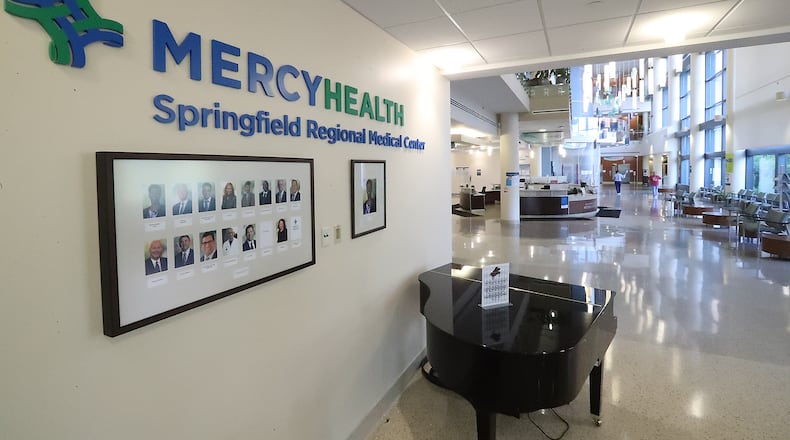 The lobby of Mercy Health's Springfield Regional Medical Center. BILL LACKEY/STAFF