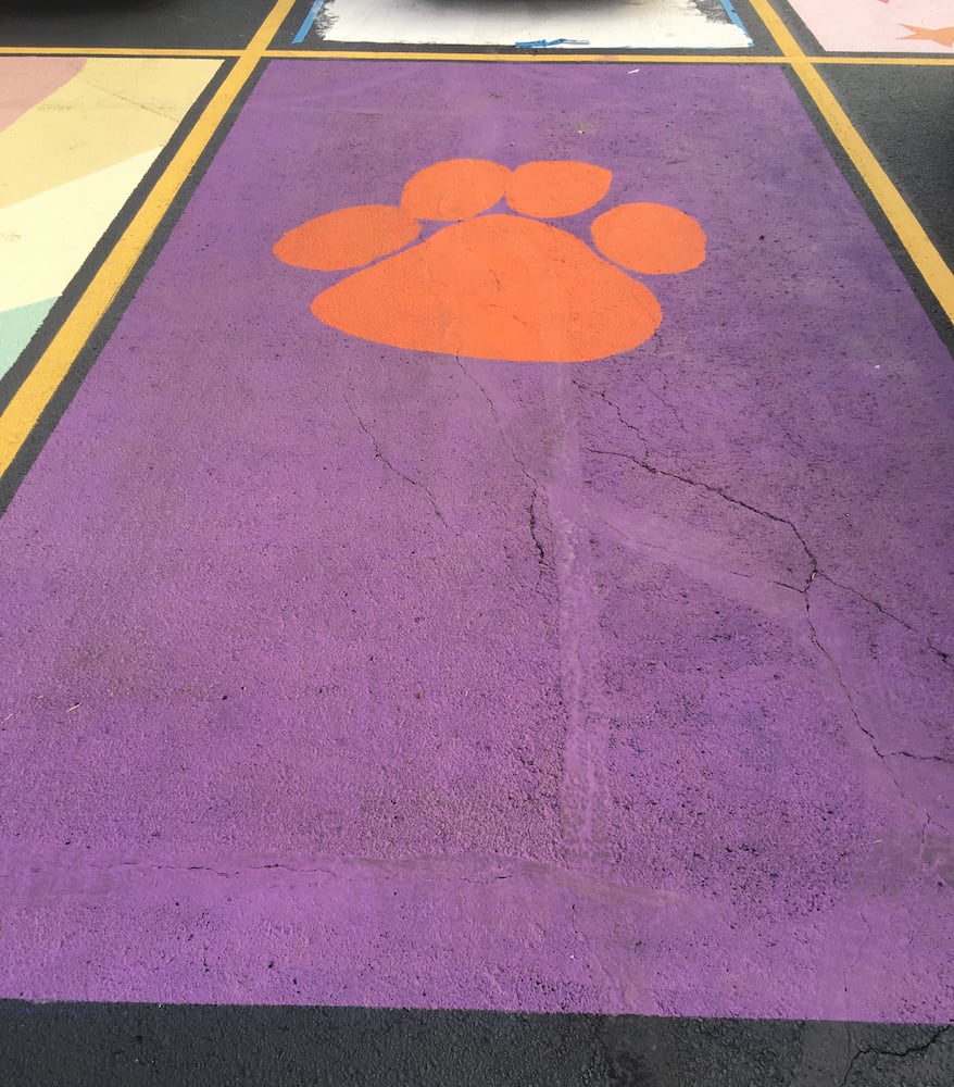 Badin senior parking lot spaces