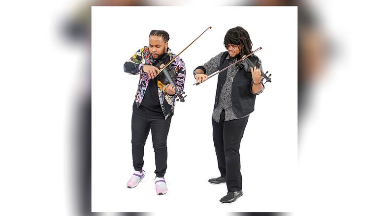 Musical duo Sons of Mystro will play multiple genres of popular music all in one night on violin when the group takes the stage in Fairfield. CONTRIBUTED