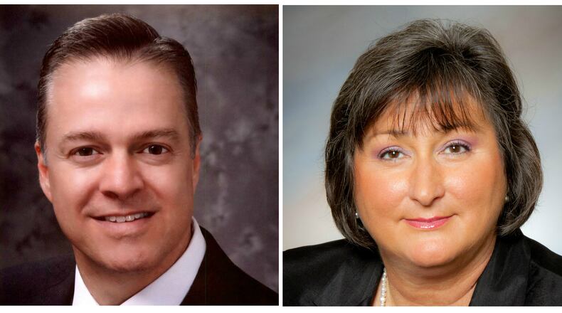 Local attorneys and candidates for the Middletown Municipal Court judgeship James Sherron and Beth Yauch.