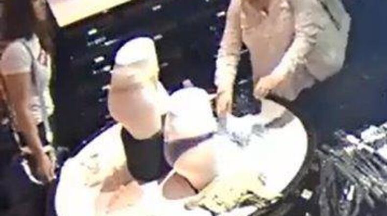 Deputies say these two women are suspects in the theft of nearly $6,000 worth of underwear from Victoria’s Secret at Liberty Center last month. (PROVIDED/BUTLER COUNTY SHERIFF’S OFFICE)