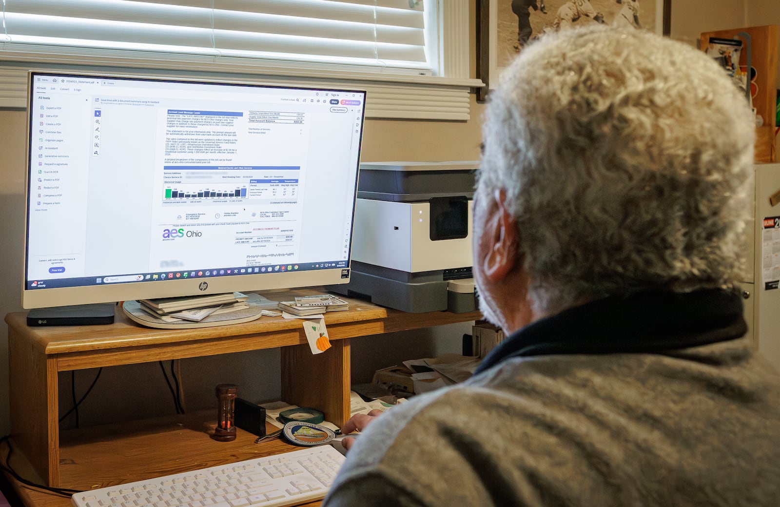 Brian Jarvis looks over his February AES Ohio bill in his Beavercreek home on Monday, Feb. 23. Jarvis, a retired Northrup Grumman computer engineer and former Beavercreek mayor, closely tracks his utility bills. He recommends area residents track supplier prices on the Public Utilities Commission of Ohio's website and change to the lowest offers when possible. It's one step Jarvis thinks people can take to try to combat rising electric rates. BRYANT BILLING / STAFF