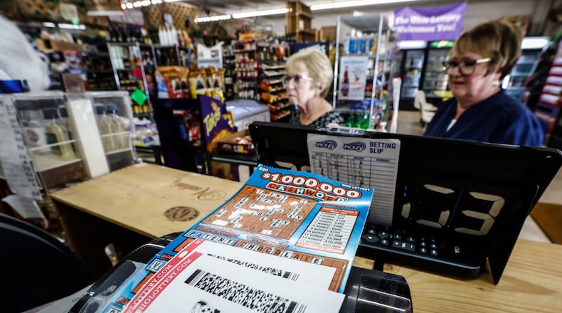 Mega Millions lottery sales are brisk at Bee-Gee Market on Bigger Road in Kettering Thursday July 28, 2022. JIM NOELKER/STAFF