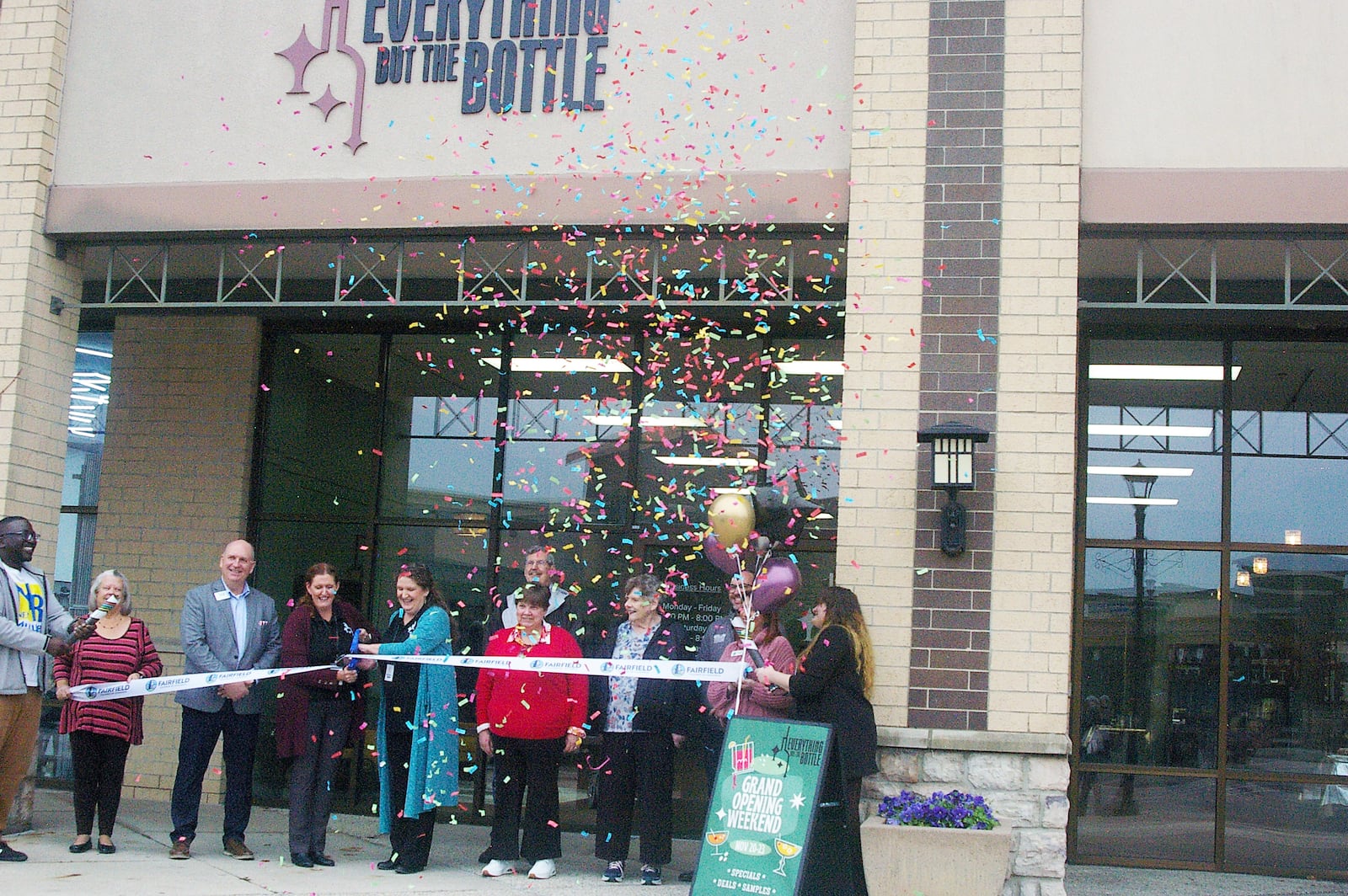 A ribbon cutting ceremony officially opened the Everything But the Bottle store in the Bridgewater Falls shopping complex in Fairfield Twp. SUE KIESEWETTER/CONTRIBUTED
