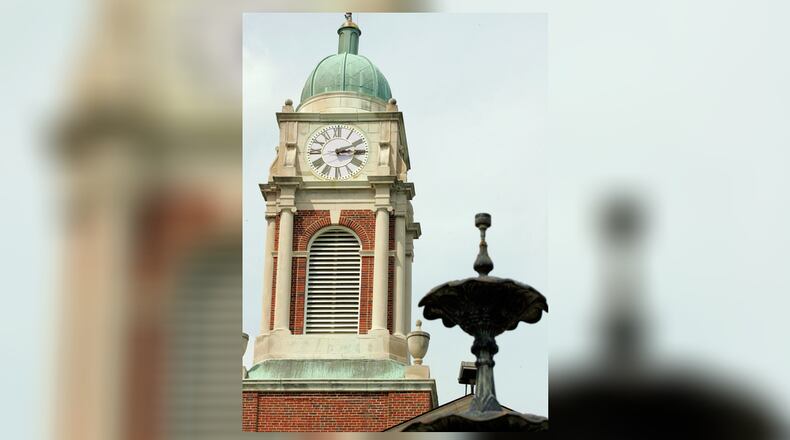 The top of city hall in downtown Lebanon. FILE PHOTO