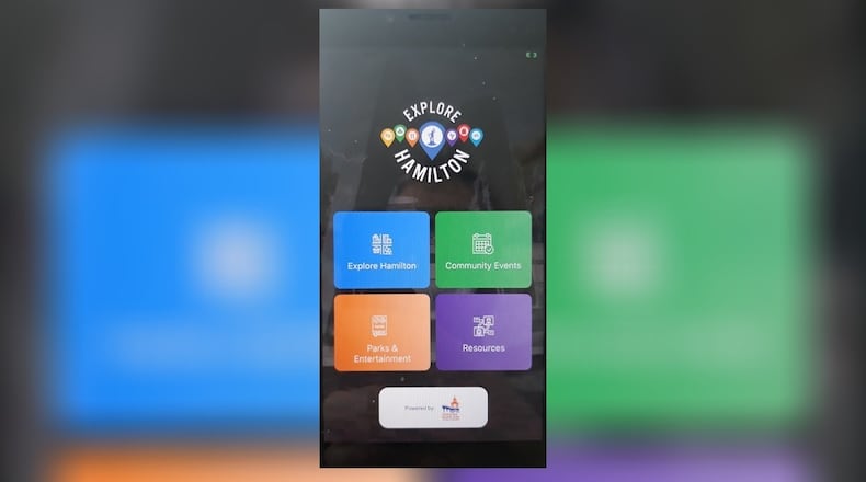 This is what the first page of the new Explore Hamilton looks like on a phone. MIKE RUTLEDGE/STAFF