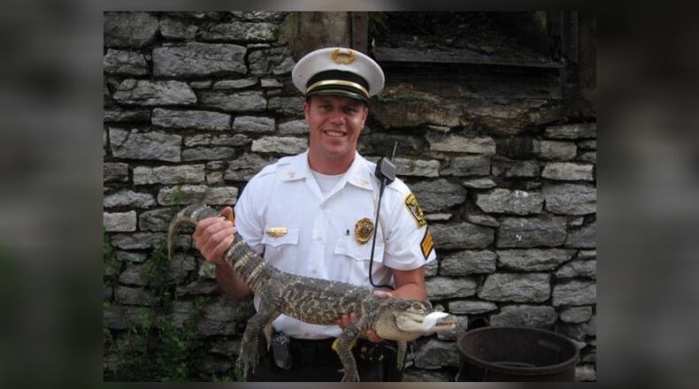 Police Chief Craig Bucheit, then a sergeant, was the supervisor on patrol on July 25, 2009, when he got a call that folks fishing had spotted an alligator. The reptile was reported to police by a man who nearly stepped on it on his way to fish in the river near the Riverside Athletic Club, 1150 Hamilton Cleves Road.