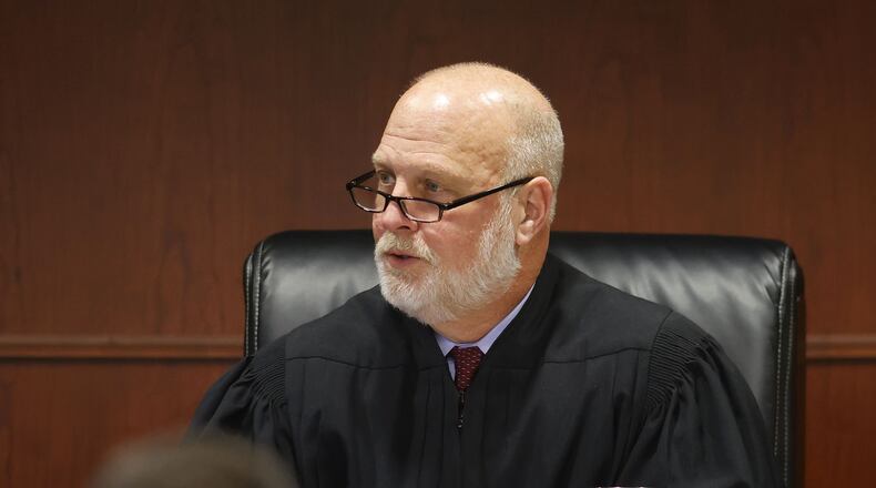 Judge Greg Howard presides over the quadruple homicides trial of Gurpreet Singh in Butler County Oct. 5, 2022. NICK GRAHAM/STAFF