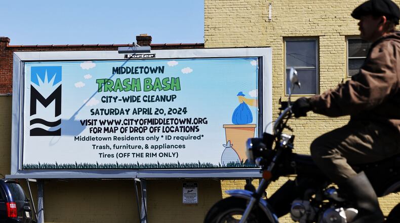 Got trash? Middletown wants to help you clean up it with the inaugural event of the city’s neighborhood revitalization program. The Trash Bash is planned for April 20 with drop-off locations at four sites in the city.  NICK GRAHAM/STAFF