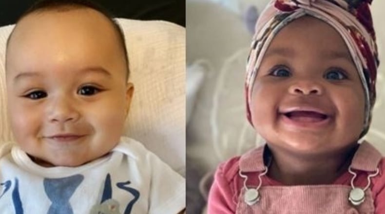 2021 Gerber baby winner Zane, left, and 2020 Gerber baby winner Magnolia, right.