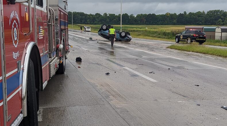 A Fairfield man was killed and 21 others injured in a nine-vehicle crash over Labor Day weekend on Interstate 75 near Lima. Courtesy Lima Fire Department/Facebook