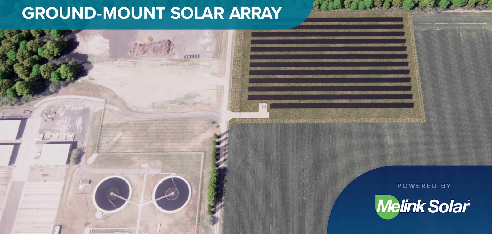 Melink Solar is designing and installing a solar panel array on five acres just east of the Groh Lane wastewater treatment plant between it and the Joe Nuxhall Miracle League fields. CONTRIBUTED