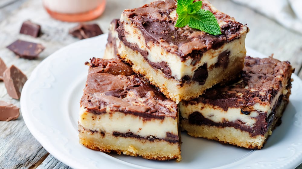 Chocolate Cream Cheese Bars. ISTOCK
