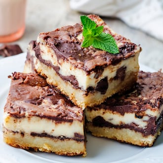 Chocolate Cream Cheese Bars. ISTOCK