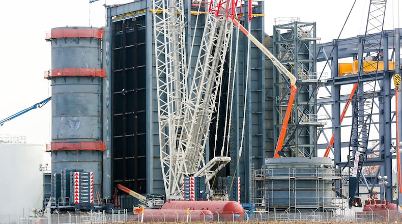 Construction has finished on NTE Energy’s Middletown Energy Center. The natural gas-fueled power plant represents more than a $600 million investment for the city. The facility will be able to generate 475 megawatts of electricity, enough energy for 400,000 homes, according to company officials. GREG LYNCH/STAFF