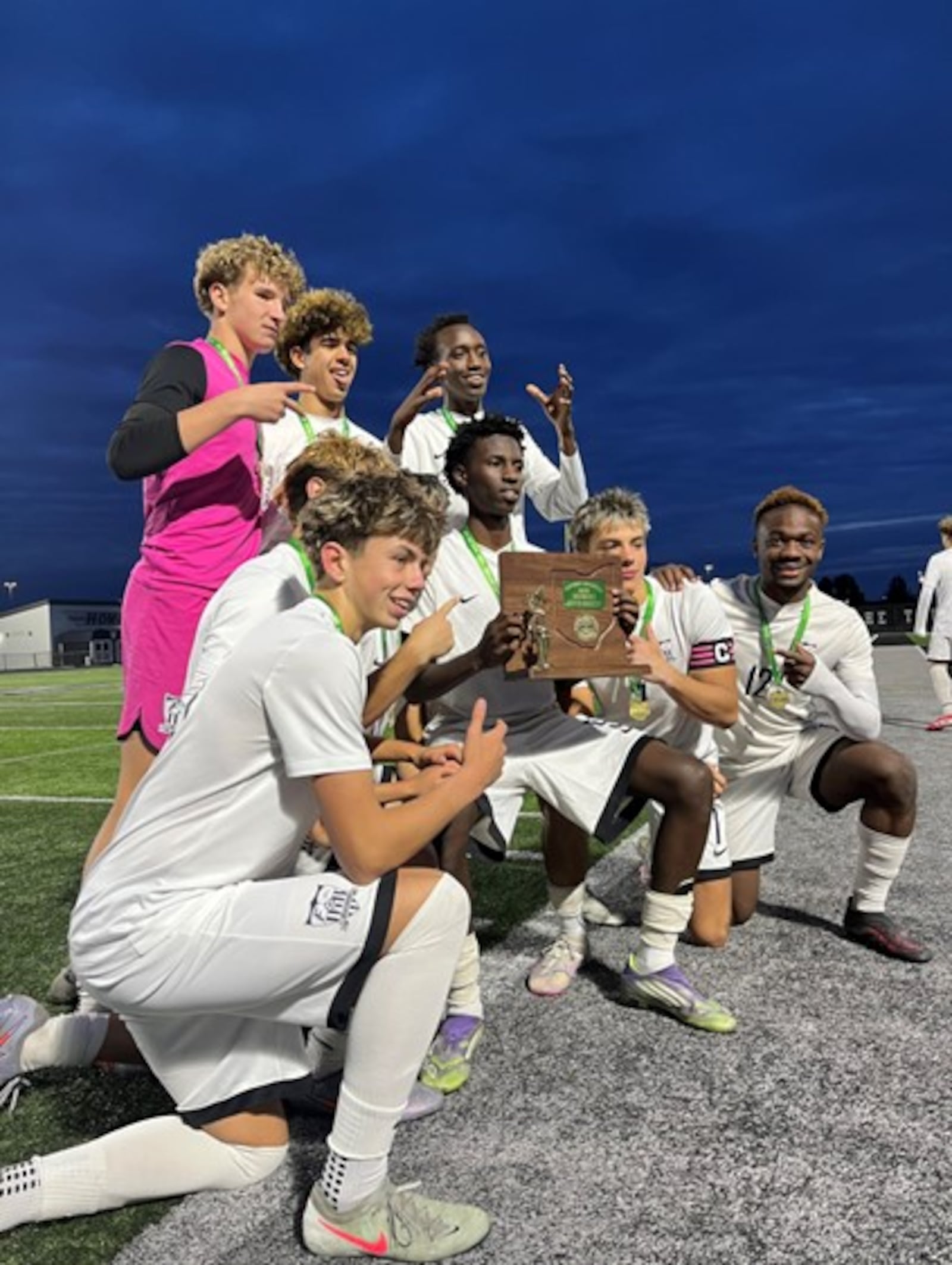 The Fairmont boys soccer team won the 2025 district championship with a 2-1 win against Walnut Hills on Sat., Oct. 25, 2025, at Lakota West High School. MILES COMBS / CONTRIBUTED