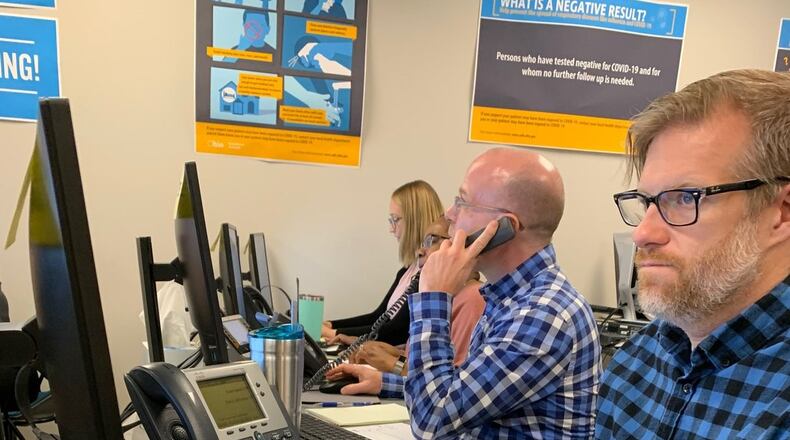 Ohio Department of Health set up a call center with experts to answer COVID-19 questions from the public. LAURA BISCHOFF
