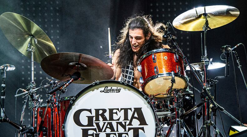 FILE - Daniel Wagner of Greta Van Fleet performs at the Bunbury Music Festival on June 1, 2019, in Cincinnati. AP FILE
