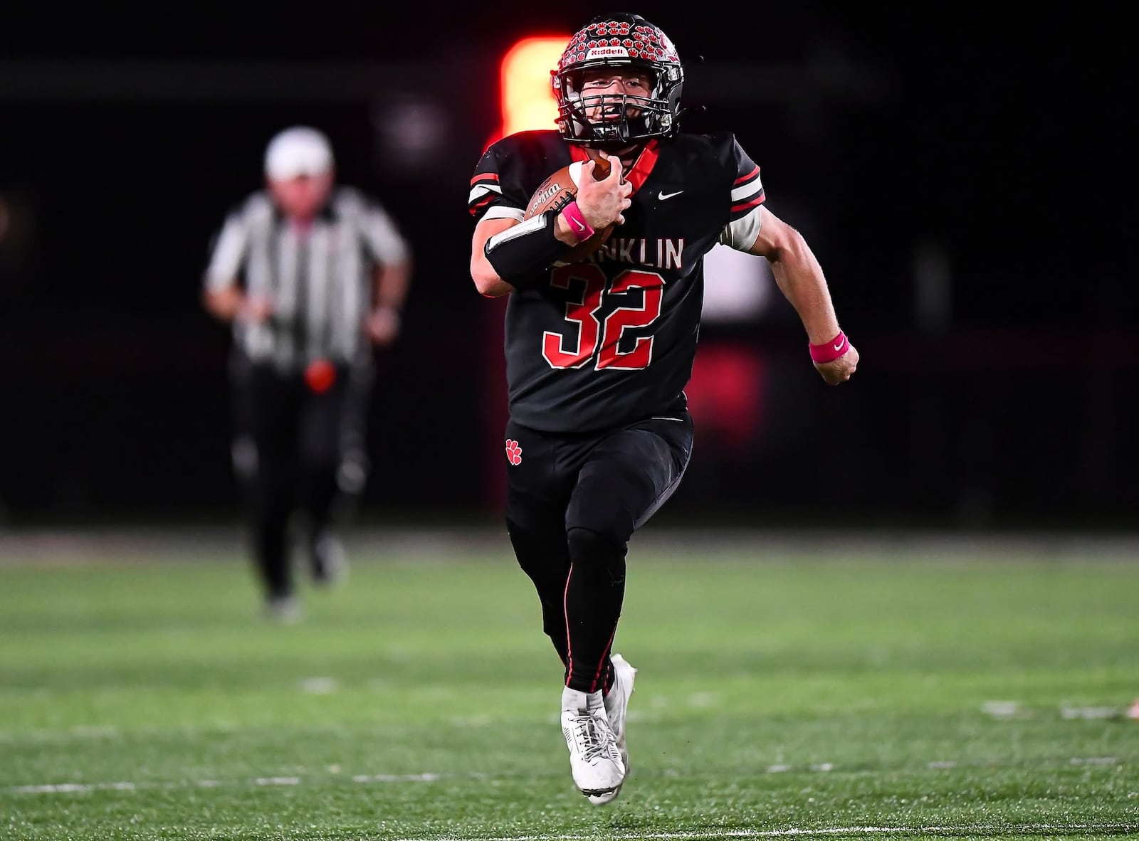 Franklin’s football team has won four games in a row, clinched the Southwestern Buckeye League Southwestern Division title outright and is in the playoff hunt after starting the season 0-5. KYLE HENDRIX / CONTRIBUTED