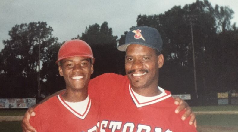 Middletown Schools Superintendent Marlon Styles Jr. with his father - Marlon Styles Sr. - from 1994, when the future city school leader was coached by his father before going on to play for two college baseball teams. Styles senior taught his son about the historical importance of major league baseball player Jackie Robinson breaking what was once the league s race barrier to become the first African American player. CONTRIBUTED
