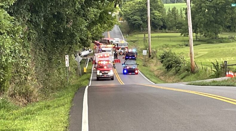 A man died in a crash on California Road in Morgan Twp., Butler County on Aug. 5, 2022. CONTRIBUTED/WCPO