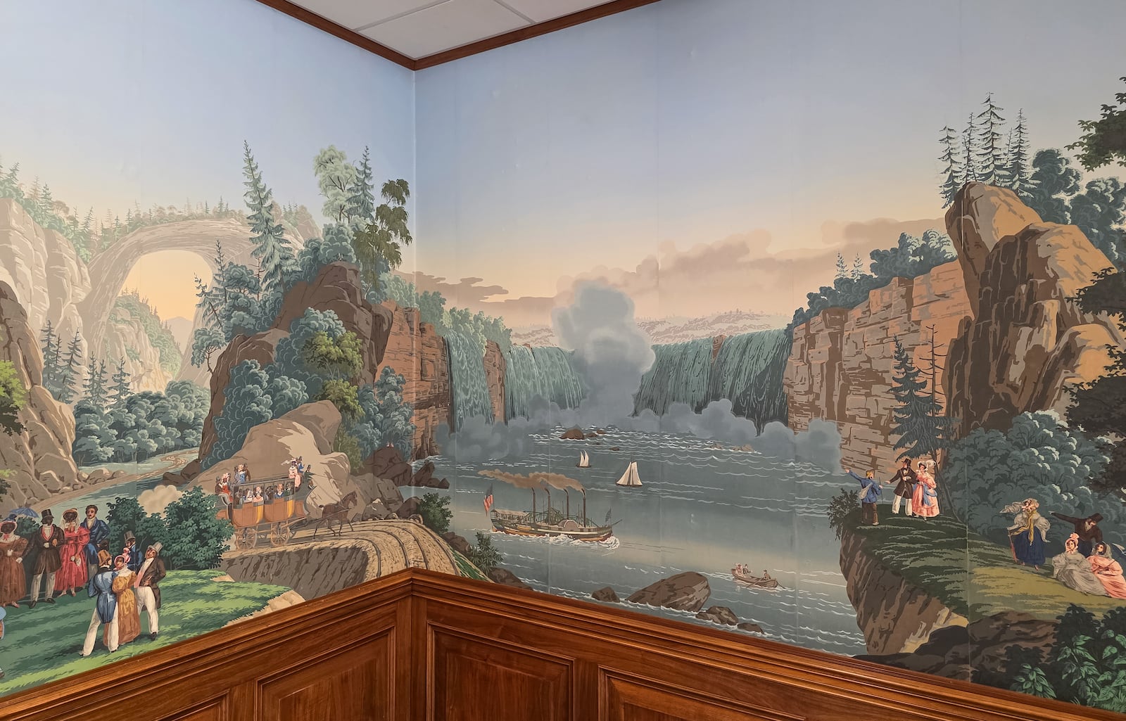 First Financial Bank is renovating its historic 300 High St. building in Hamilton, including preserving rare French wallpaper discovered during the project. The updated space will also feature a new public Community Room and a history wall highlighting the bank’s legacy. NICK GRAHAM/STAFF