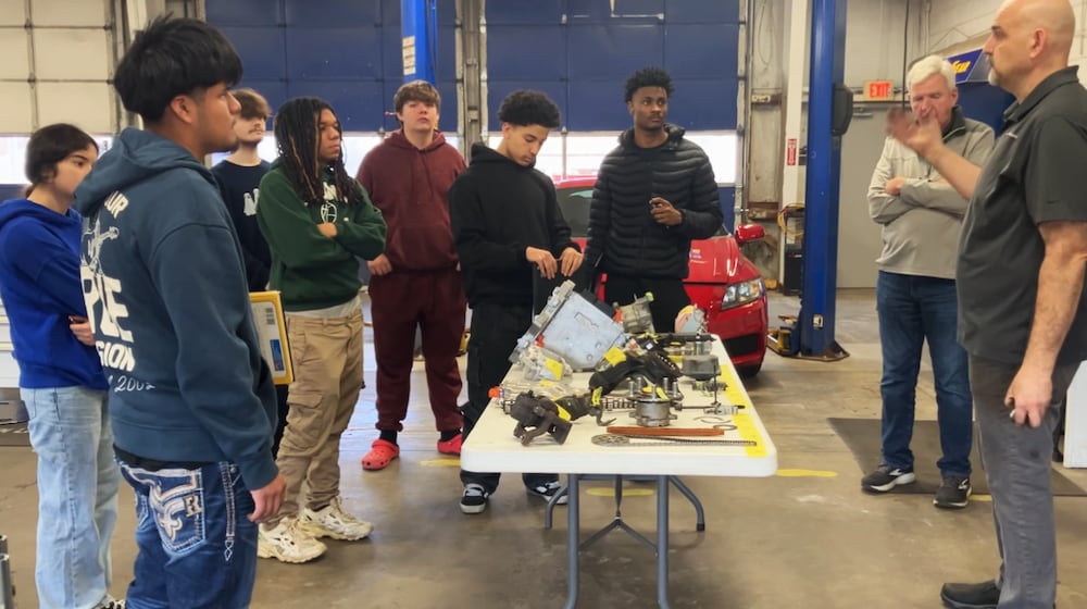 The new Pre-Apprenticeship Program at Fairfield High School is putting dozens of participating teens into introductory instructional sessions with Fairfield area businesses to expose them to possible career fields, said Fairfield school officials. Pictured are students at Performance Automotive in Fairfield. (Provided)