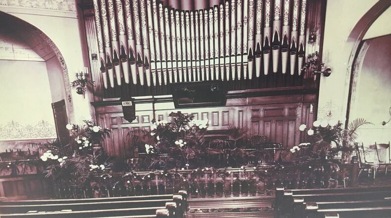 First United Methodist Church of Hamilton has a long and robust history, including fires and service to neighbors during tragic floods and more normal times. MIKE RUTLEDGE/STAFF