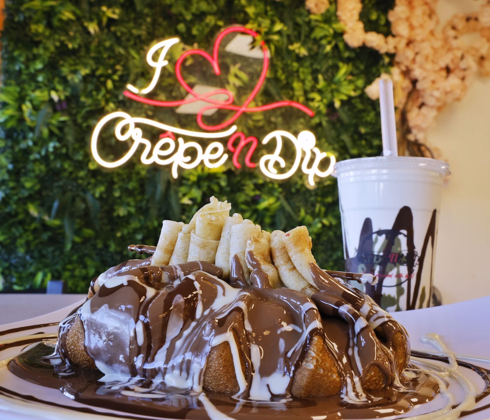 Crêpe N Dip on Tylers Place Blvd. in West Chester Township serves a variety of sweet treats including bubble waffles with gelato, fruit filled crepes, fruit cakes, coffee, shakes and more. NICK GRAHAM/STAFF
