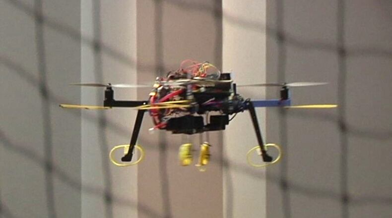 A drone in flight at a past Ohio UAS conference in Dayton. FILE PHOTO