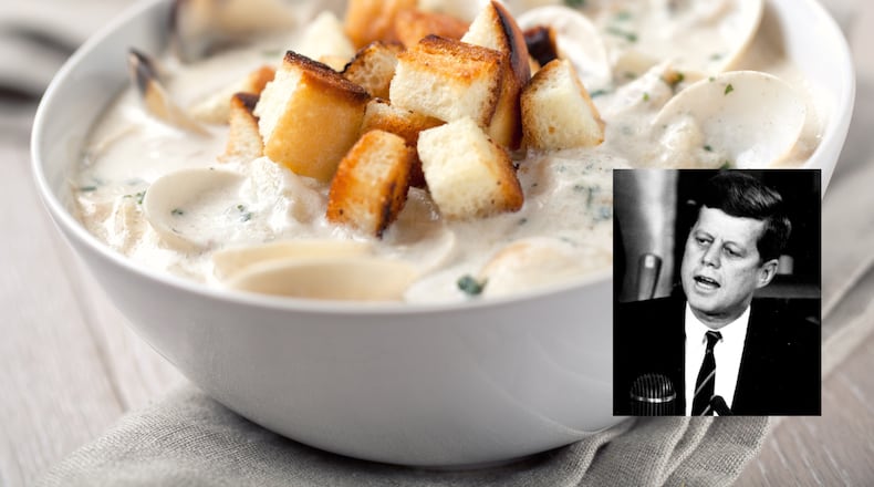 JFK responded to a letter sharing his recipe for New England fish chowder. FILE