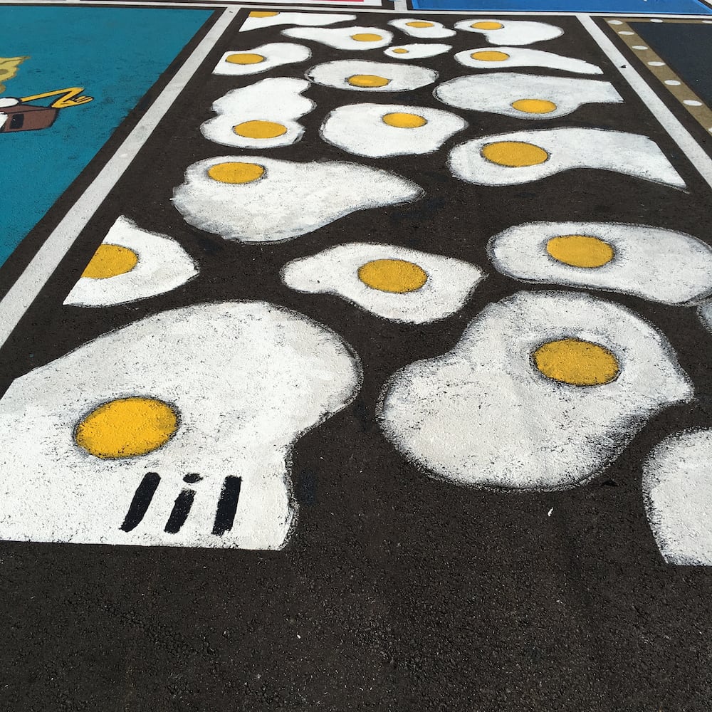 Fairfield High School senior parking spaces painted