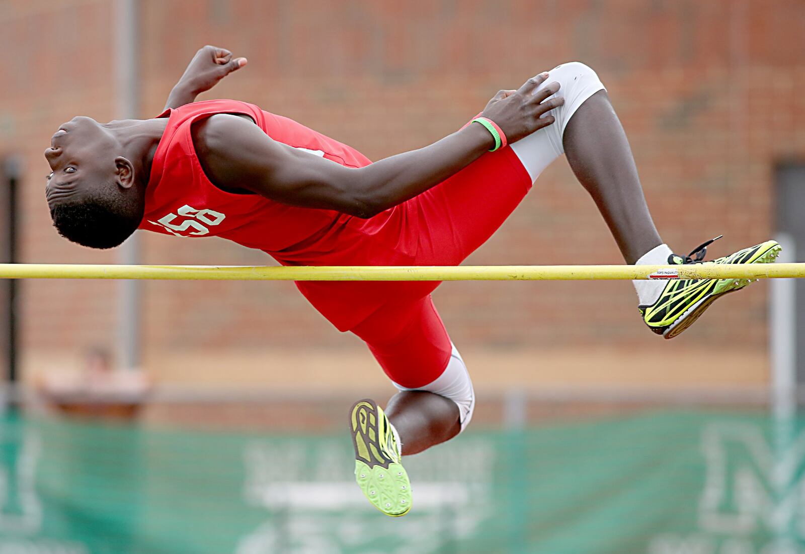 Fairfield’s Deshaun Simpkins participates in the high jump during the Greater Miami Conference track & field meet on Dwire Field at Atrium Stadium in Mason on Friday. CONTRIBUTED PHOTO BY E.L. HUBBARD