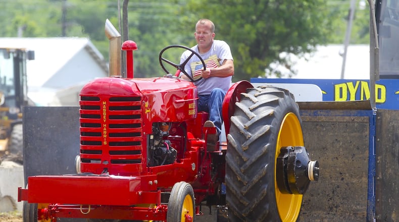 Chad Schultheis, of Seven Mile, won Tuesday’s Antique Tractor Pull at the Butler County Fair.