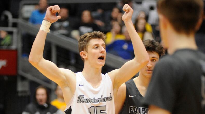 East’s Kaden Fuhrmann hit the game-winning shot Friday night against Princeton. FILE PHOTO