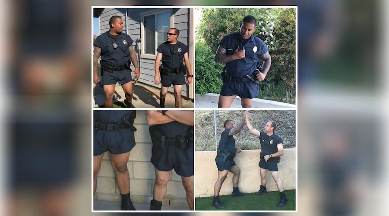 Yes, it is an April Fool’s Day joke. These are not the new summer uniforms for the Middletown Police Department. PROVIDED
