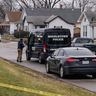 Police tape surrounds a home on Roosevelt Boulevard in Middletown. NICK GRAHAM / STAFF