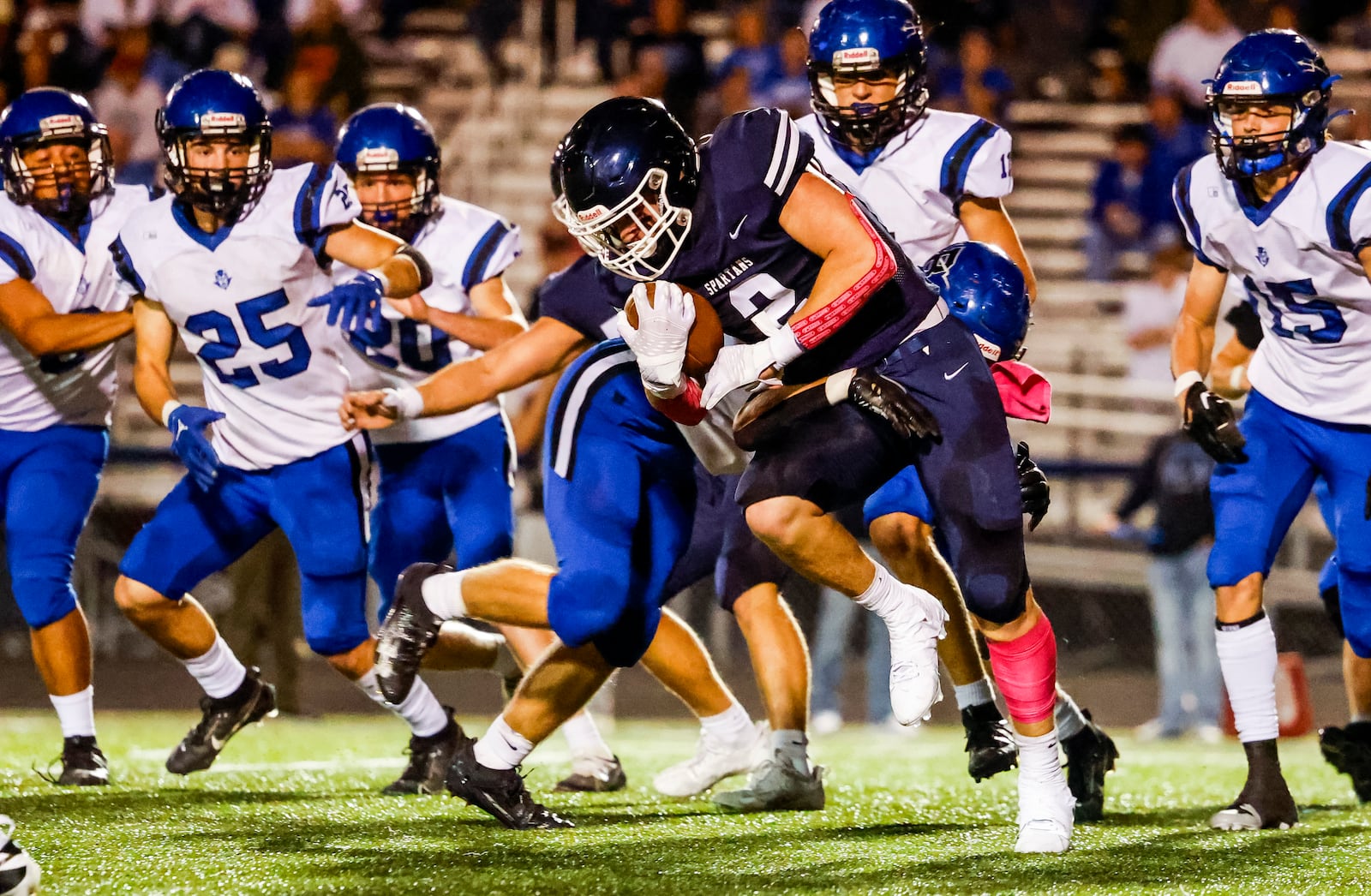 Valley View running back Micah Valenti carries the ball during their game against Brookville Friday, Oct. 13, 2023 at Valley View's Niswonger Field in Germantown. Valley View won 49-21. NICK GRAHAM/STAFF
