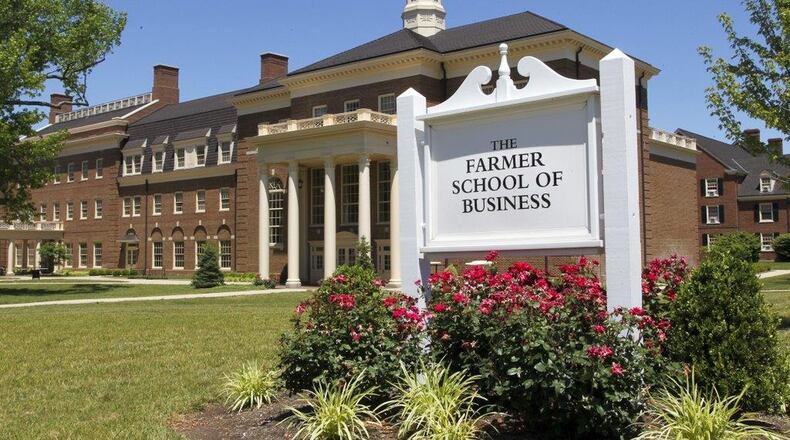 The alumni couple who founded the Farmer School of Business at Miami University — Richard and Joyce Farmer and the Farmer Family Foundation — were the largest part of a record-breaking fundraising year for the school. The Farmers gave a $40 million gift to the Butler County school in 2016, which was the largest single gift in school history. GREG LYNCH/STAFF 2016