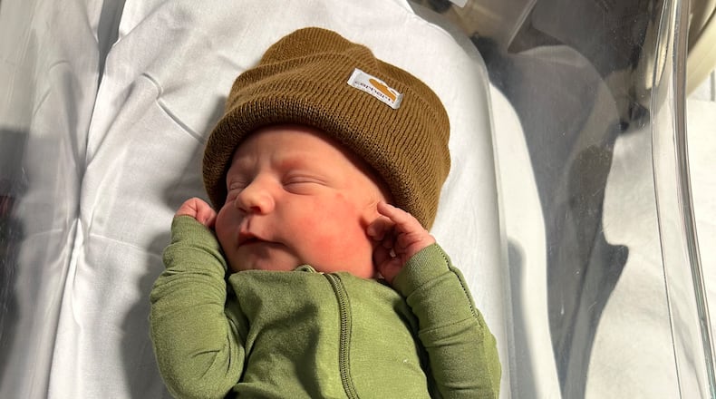 Baby Bennett was born in Liberty Twp. in Butler County a minute after midnight on New Year's Day.
