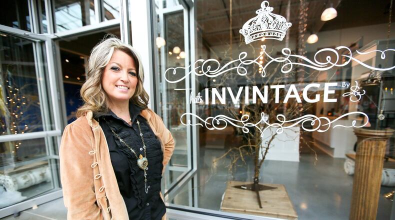 Lisa Fugate, of Middletown, recently opened That’s Invintage at Liberty Center. The shop features new jewelry made out of vintage pieces as well as clothing and boots. GREG LYNCH / STAFF