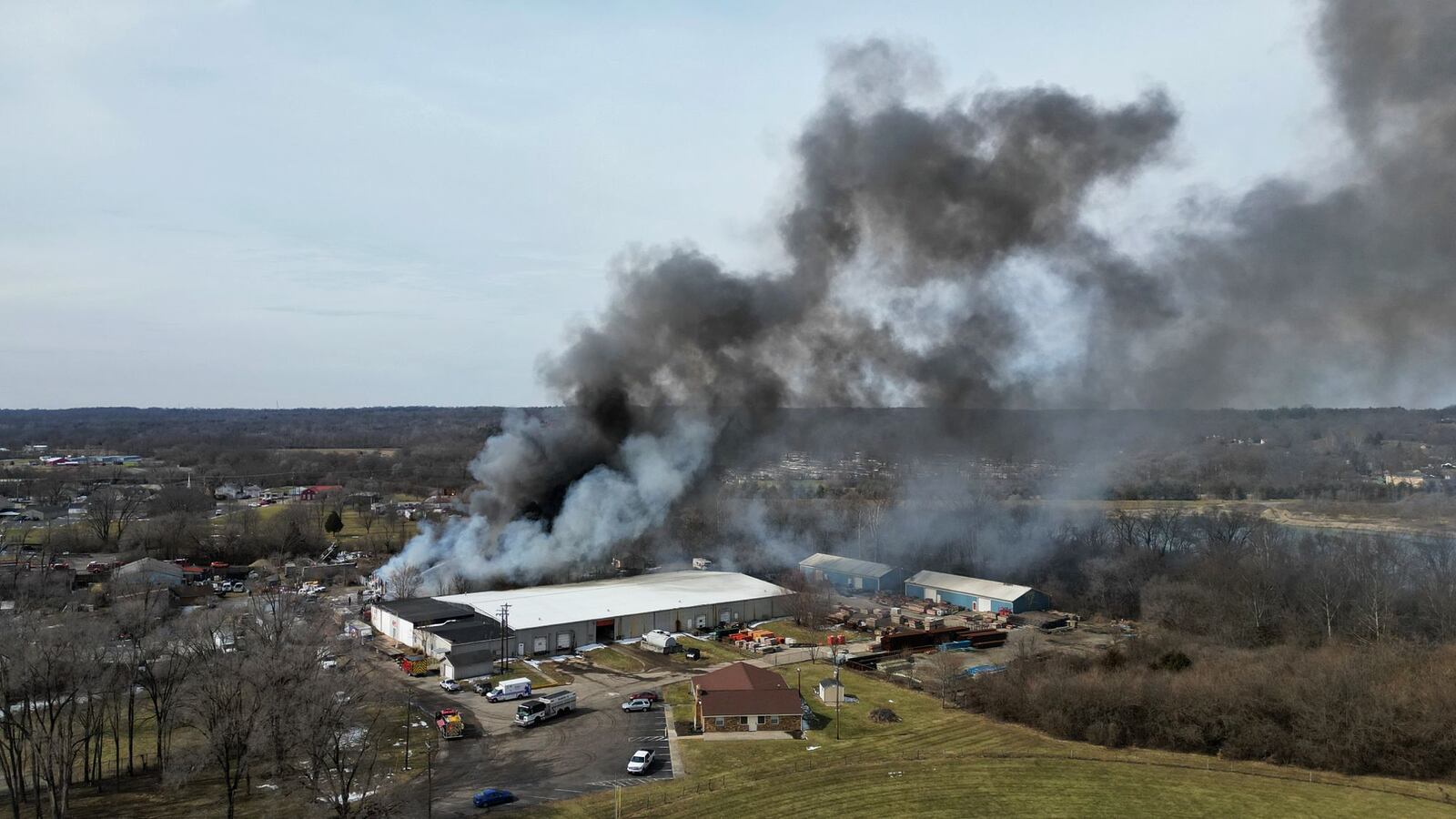 Fire departments from Butler and Warren counties are at the scene now of a large warehouse fire in Madison Twp.default. NICK GRAHAM/STAFF