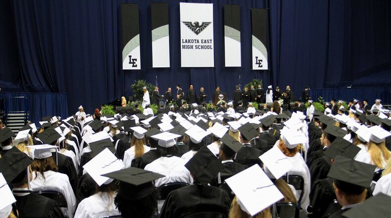 The Journal-News salutes the valedictorians and salutatorians of Butler and southern Warren County high school's graduating senior class of 2022. Pictured is a file photo from a 2020 Lakota East High School commencement ceremony.